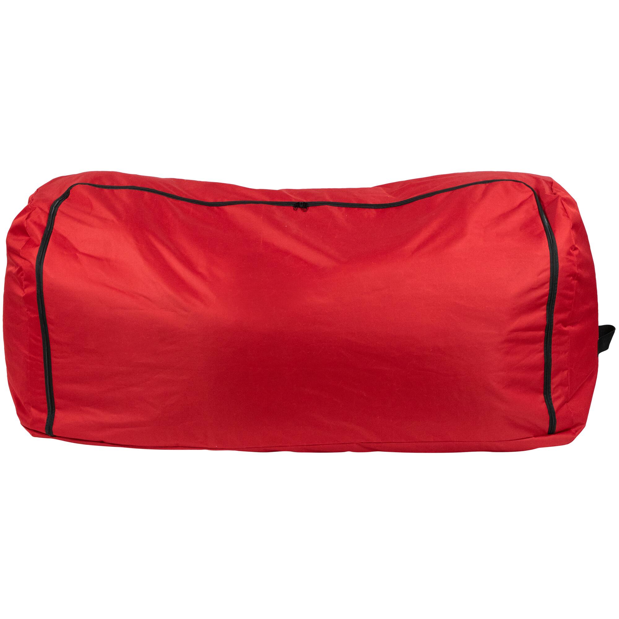 57" Red Quilted Rolling Christmas Tree Storage Bag for Trees up to 9ft.